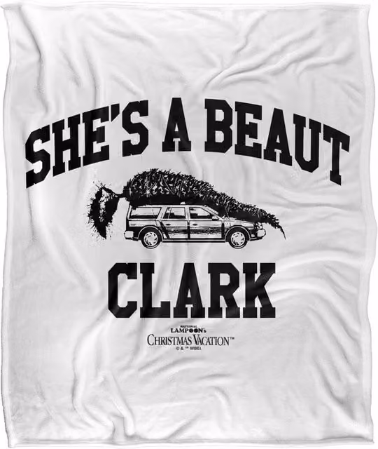 Warner Bros. National Lampoon's Christmas Vacation It's A Beaut Clark Silky Touch Fluffy Polyester Blanket in Multicolour and White, Size: Extra Large – 1