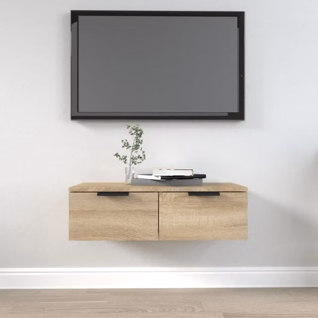 Berkfield Home Sonoma Oak Wall Cabinet in Brown, W/D/H: 68 x 30 x 20 cm