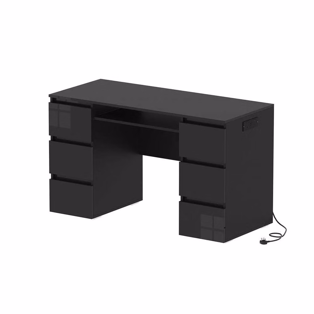 FORGEVIO Black High Gloss Modern Dressing Table and Vanity Makeup Desk – 2