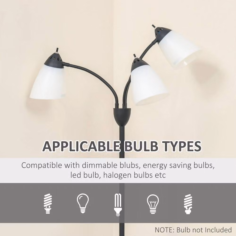 VOGREX Tree Floor Lamp in Black with 3 Adjustable Lights – 2