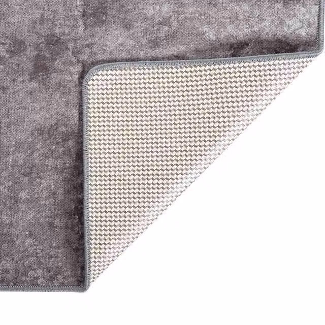 Berkfield Home Abstract Round Washable Anti Slip Rug, Grey, Diameter: 100 cm – 1