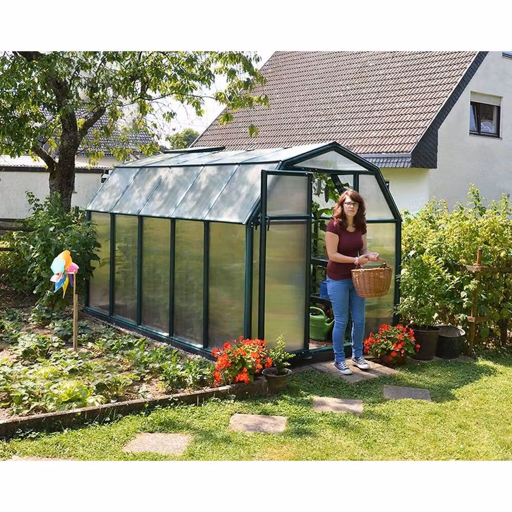 Palram Ecogrow Polycarbonate Greenhouse in Green, W: 204 cm, L: 321 cm, H: 198 cm – 2