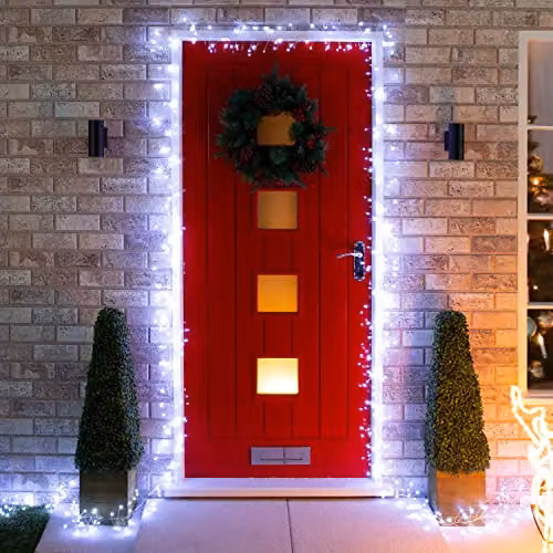 The Christmas Workshop Micro LED Cluster String Lights, 680 Bright White Lights with Timer, Mains Operated, Silver and Copper – 5