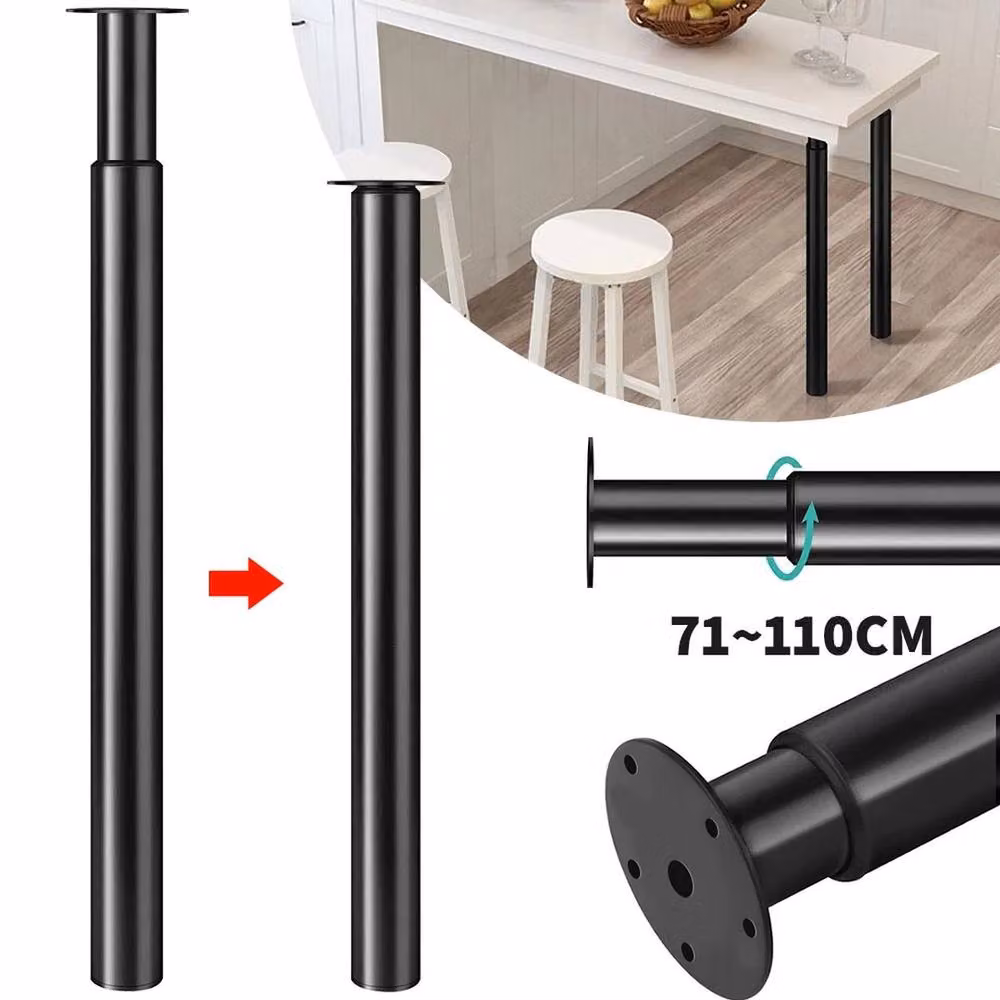 Kelvenix 2-Pack Breakfast Bar Table Leg Support in Black, W: 1000 cm, D: 52 cm – 3