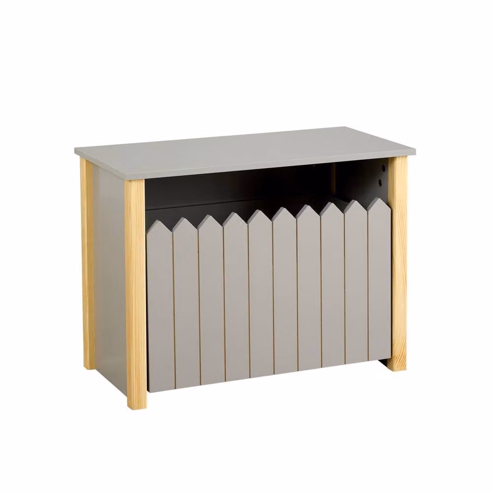 Home Source Ziggy Kids Toy Box Storage Bench Ottoman in Grey – 4