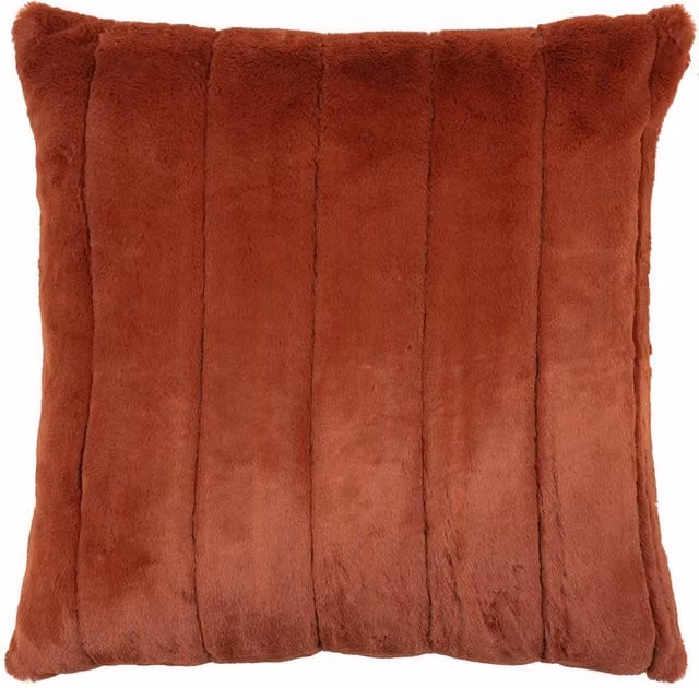 Paoletti Empress Alaskan Faux Fur Decorative Cushion in Orange, W/D/H: 45 x 45 x 45 cm