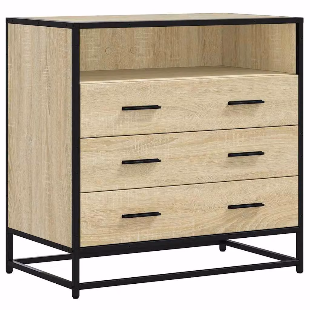 Berkfield Home Sonoma Oak Drawer Cabinet in Brown, W/D/H: 70 x 41 x 70 cm – 2
