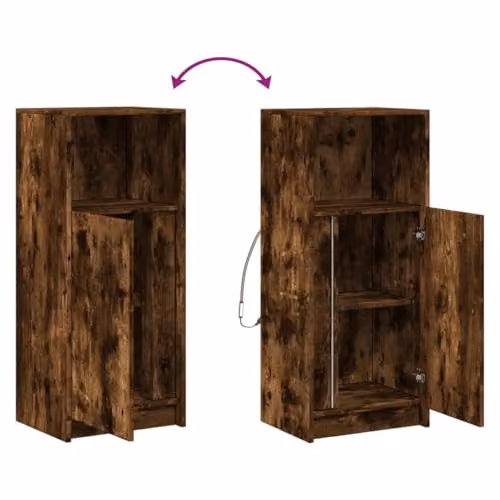 vidaXL Modern Sideboard in Smoked Oak with Integrated LED Lighting, W/D/H: 42.5 x 34 x 100 cm – 3