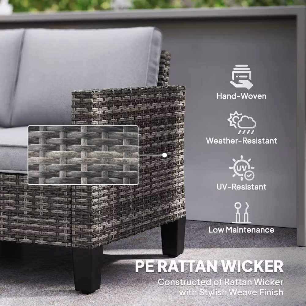 Wyld Haus Nolo 2 Seater Outdoor Sofa in Dark Grey with Light Grey Cushions – 4