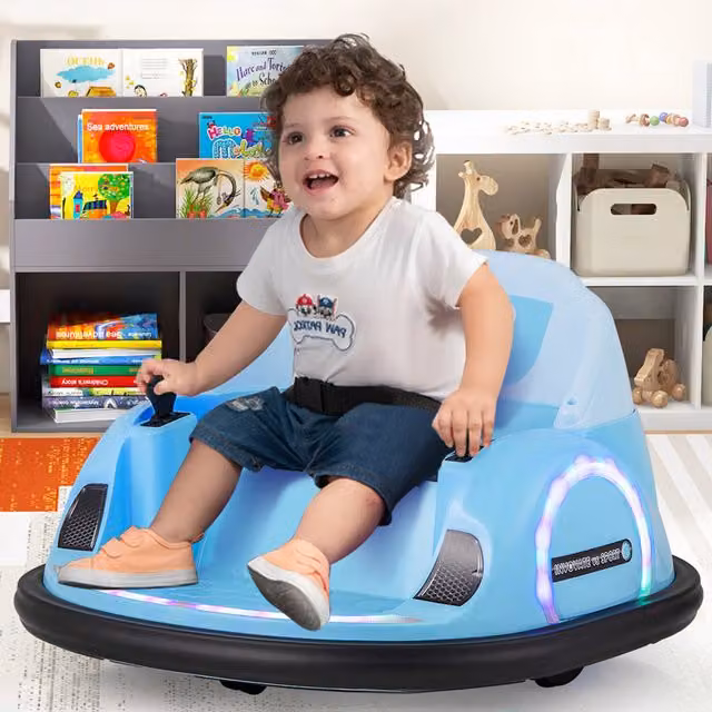 Costway Kids Electric Ride on Bumper Car in Blue