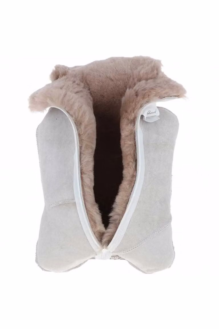 Fenland England Real Sheepskin Hot Water Bottle Cover with 1L Bottle in Brown or Grey