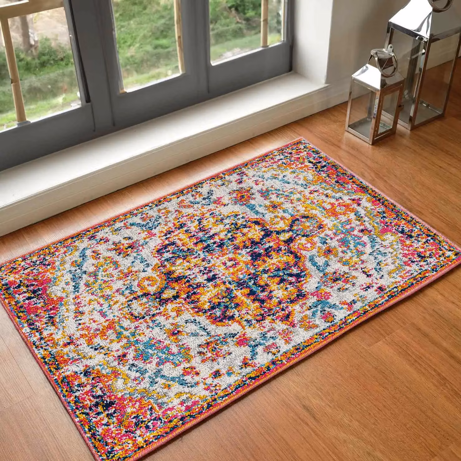 Livabliss Harput Vintage Pink Multicolour Traditional Boho Living Room Rug, W: 200 cm, L: 275 cm – 3