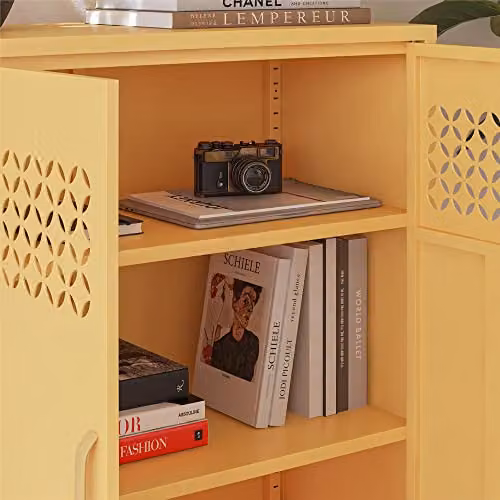 Mr. Kate Annie Retro Metal Cabinet in Yellow, H x W x D: 102 x 80 x 40 cm – 2
