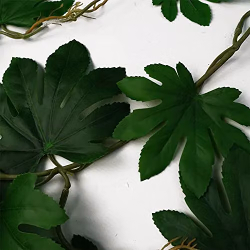 Leaf Design Multipack of 6 Green Artificial Hanging Trailing Aralia Plants, Length: 110 cm – 3