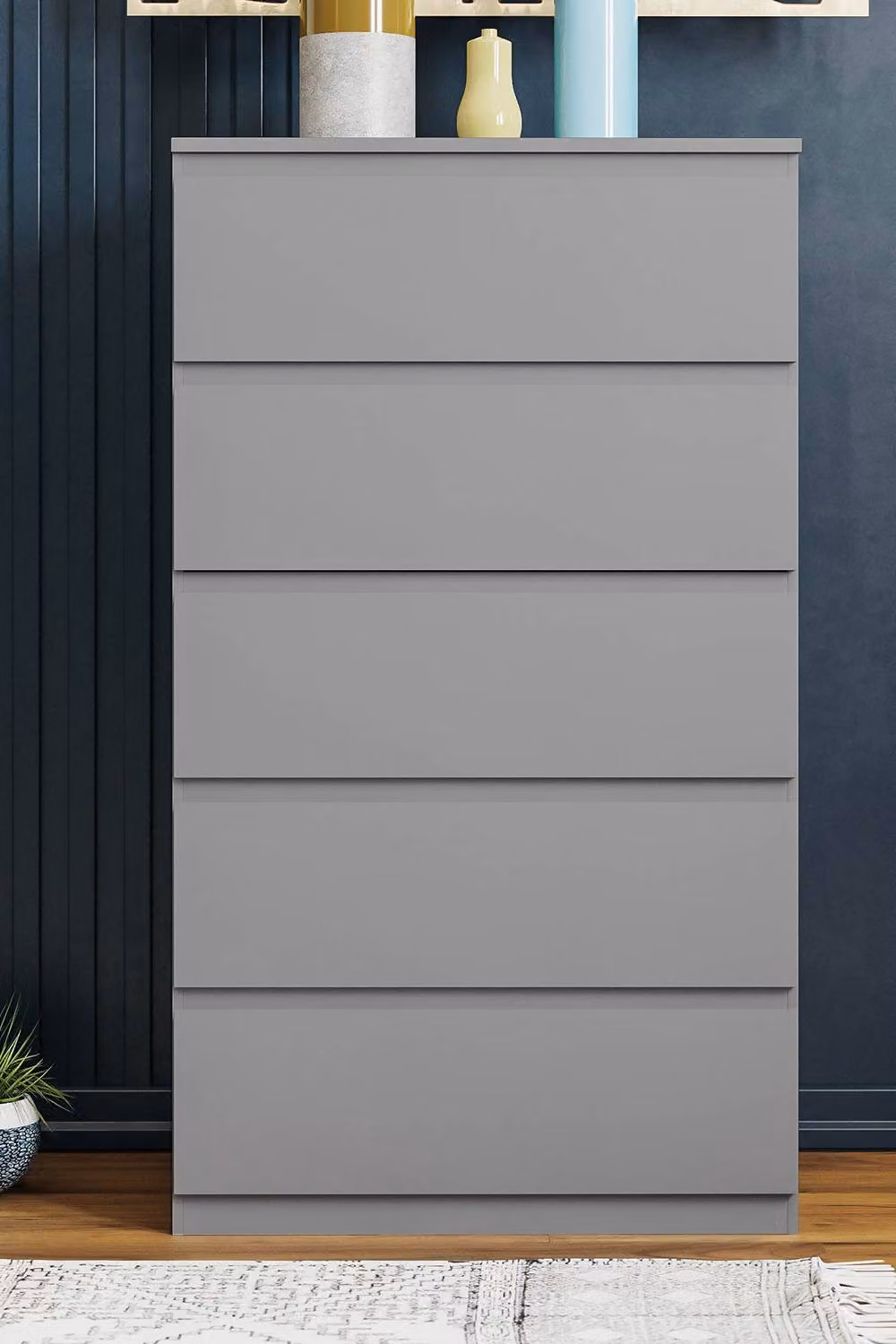 HD Designs Denver 5 Drawer Chest of Drawers in Grey – 3