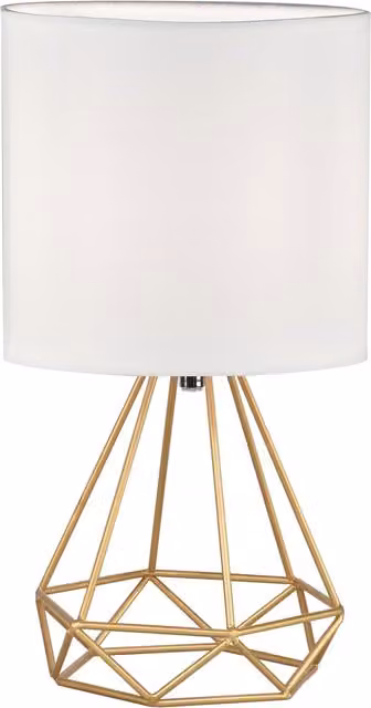 First Choice Lighting Christie Gold and White Geometric LED Table Lamp