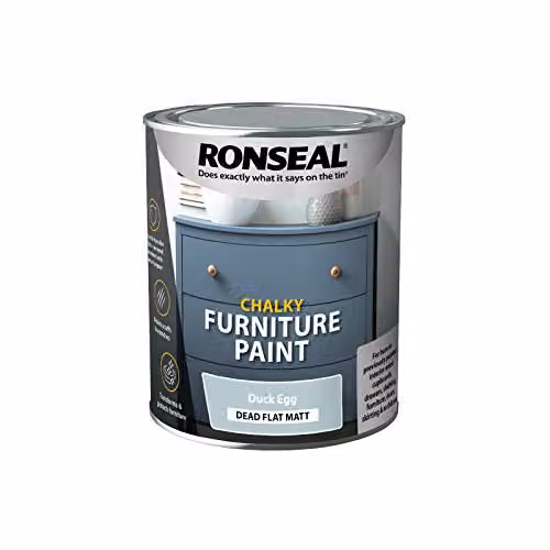 Ronseal Chalky Furniture Paint in Duck Egg Blue, 750 ml, Matt Finish