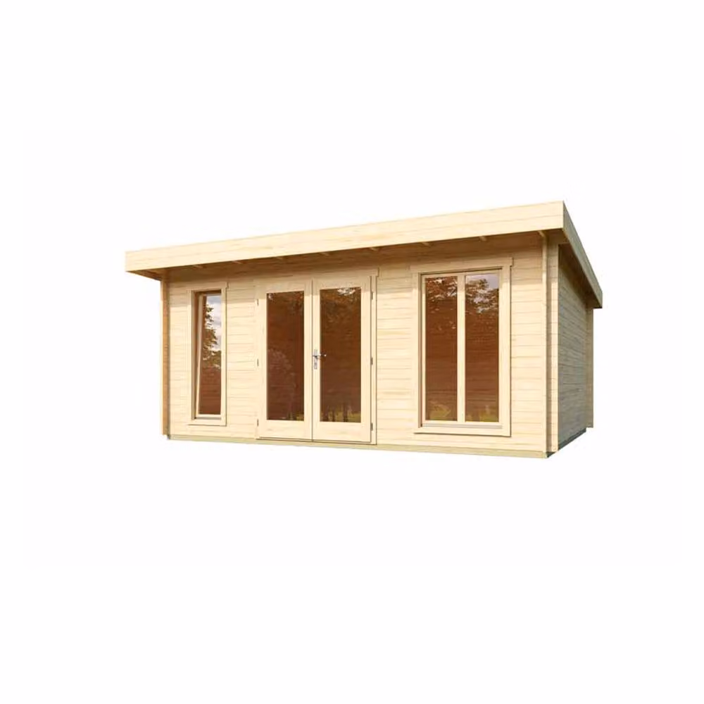 Lasita Maja Ltd Dorset 3-Log Cabin Garden Room and Home Office in Brown, W: 460 cm, D: 540 cm, H: 239.4 cm – 2