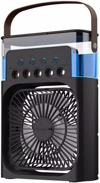 FLAVORA 3-in-1 Monobloc Air Conditioner and Fan, Black, Width: 100 cm