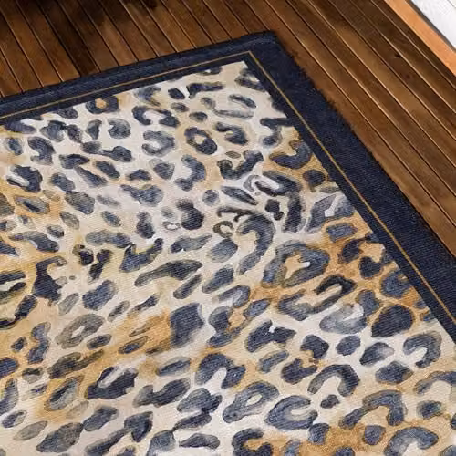 Paoletti Leopardis Leopard Printed Indoor/Outdoor Rug in Black and Gold, W/D/H: 120 x 170 cm – 2