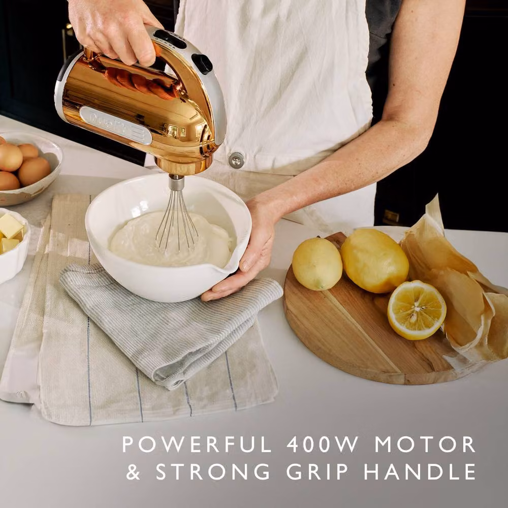 Dualit 4 Speed Hand Mixer with Accessories in Copper and Gold – 4