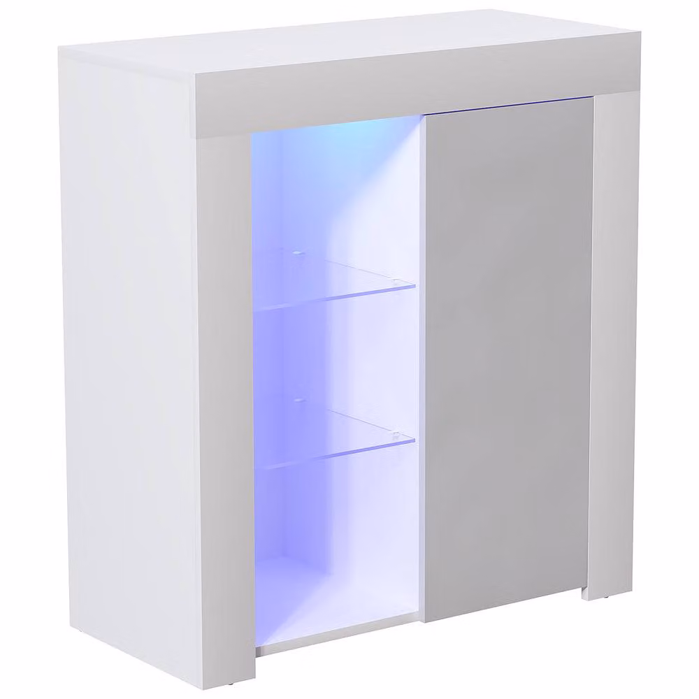 HD Designs Vida Designs Azura 1 Door LED Sideboard in Grey – 2