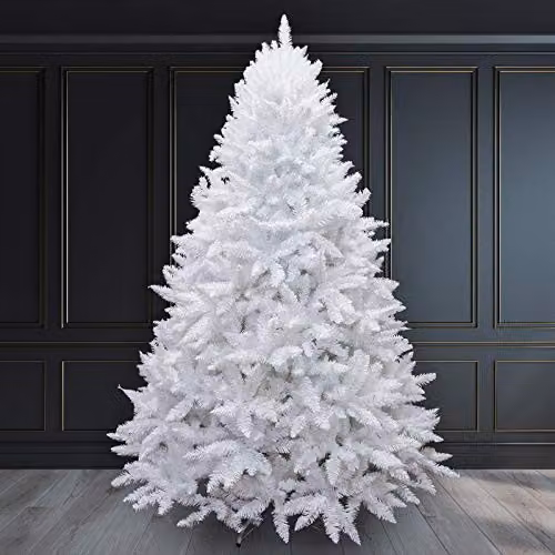Shatchi White Imperial Pine Artificial Christmas Tree with Metal Stand – 2