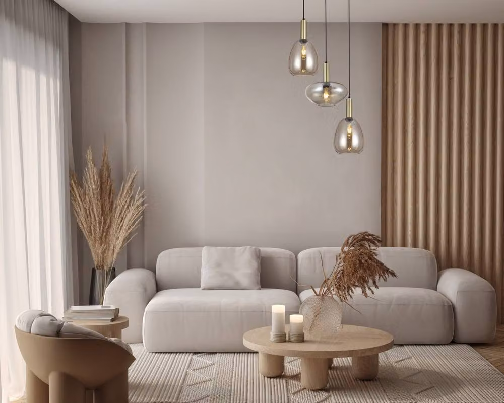 Netlighting Gater Cluster Pendant Ceiling Light in Gold/Brass with 3 x E27 Glass Shades – 2
