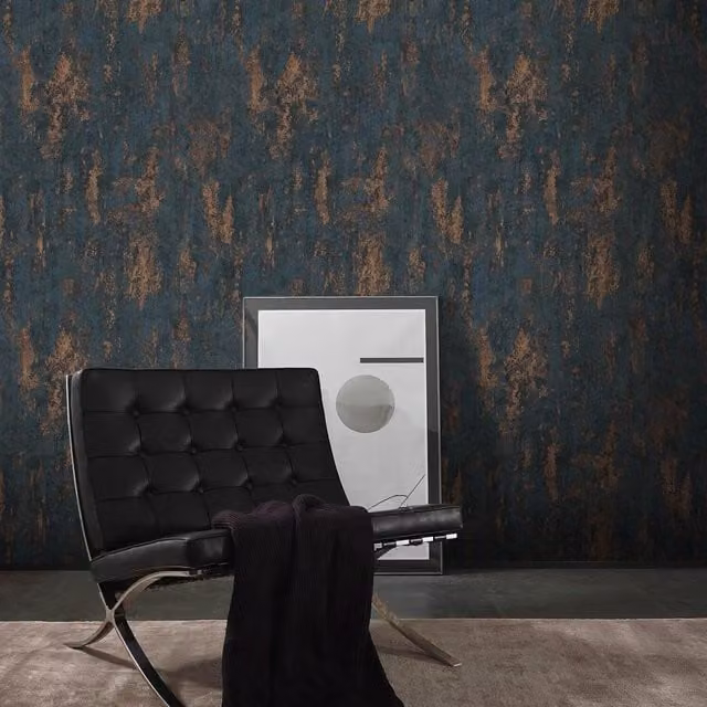 Erismann Blue Abstract Industrial Vinyl Wallpaper Roll