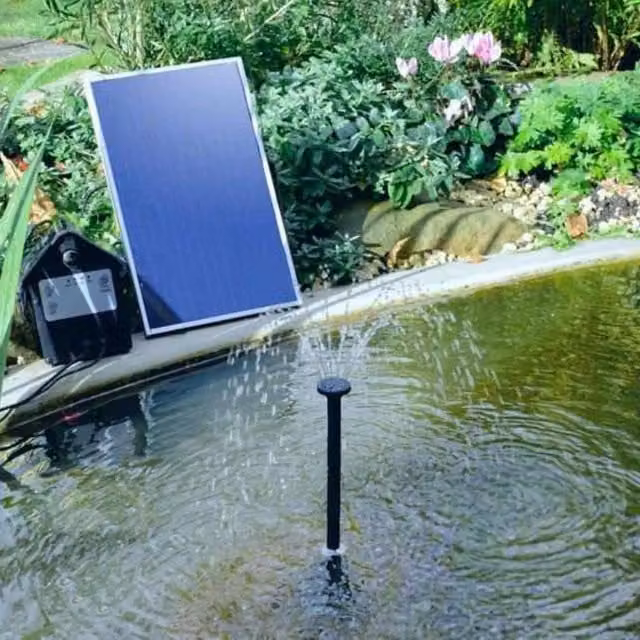 Primrose Solar Powered Water Fountain Pump Kit with LED Lights, 300LPH, White – 1