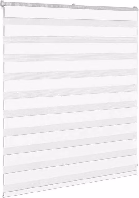 Berkfield Home Elegant Zebra Blind in White, W: 130 cm, H: 100 cm