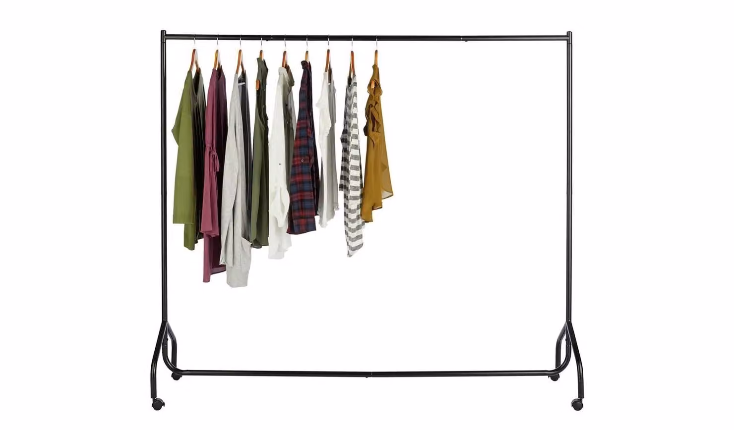 Argos Heavy Duty Matt Black Metal Clothes Rail, W/D/H: 180 x 160 x 50 cm