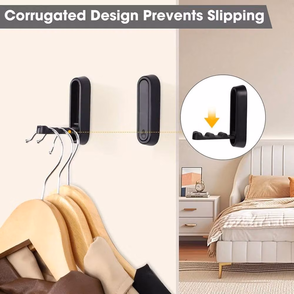Pawnora Black Wall Mounted Metal Door Coat and Hat Hooks, 2 Pack – 5