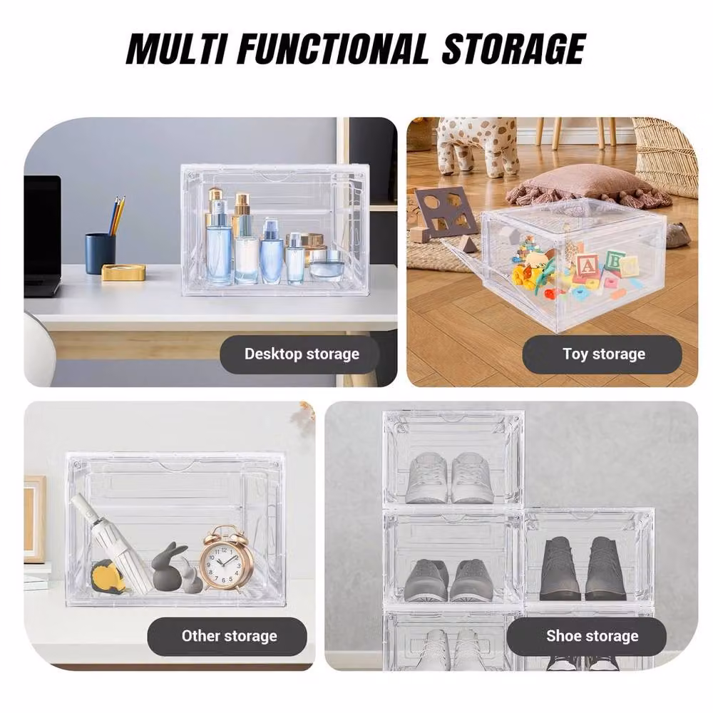 FLAVORA 9-Piece Clear Acrylic Shoe Storage Box Set – 2