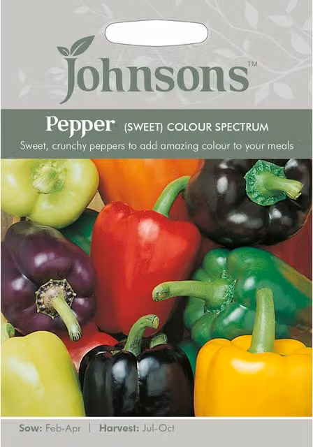 Johnsons Multicolour Colour Spectrum Sweet Pepper Vegetable Seeds