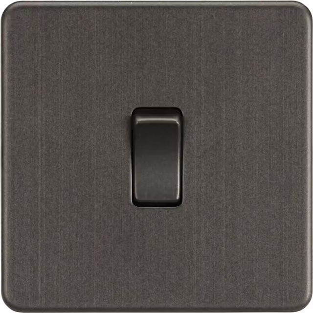 Knightsbridge Screwless 10AX 1G 2-Way Switch in Smoked Bronze, IP20