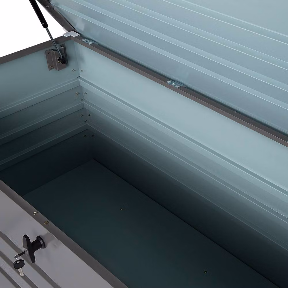 Wyld and Coco 600L Galvanised Steel Outdoor Storage Box in Grey – 4