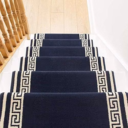runrug Soft and Durable Stair Runner Carpet in Blue, W: 60 cm, L: 570 cm – 4