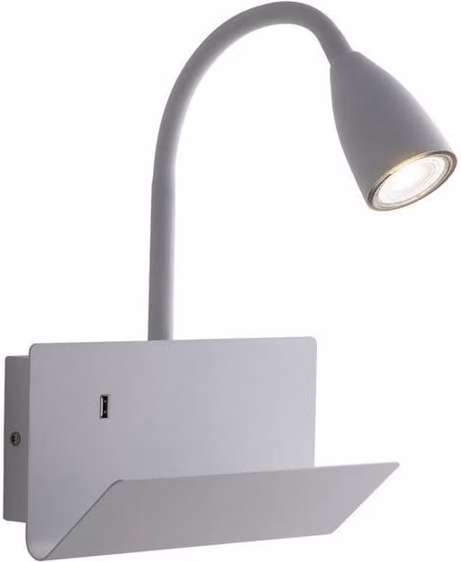 Netlighting Gulp White USB Wall Lamp with Flexible Arm and GU10 Socket