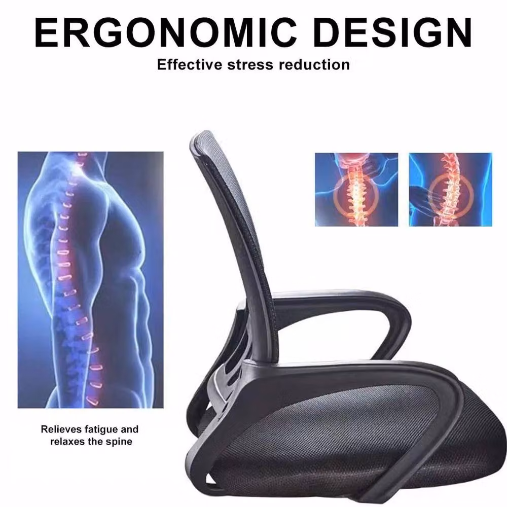 FORGEVIO Black Ergonomic Mesh Office Chair with Armrests – 4