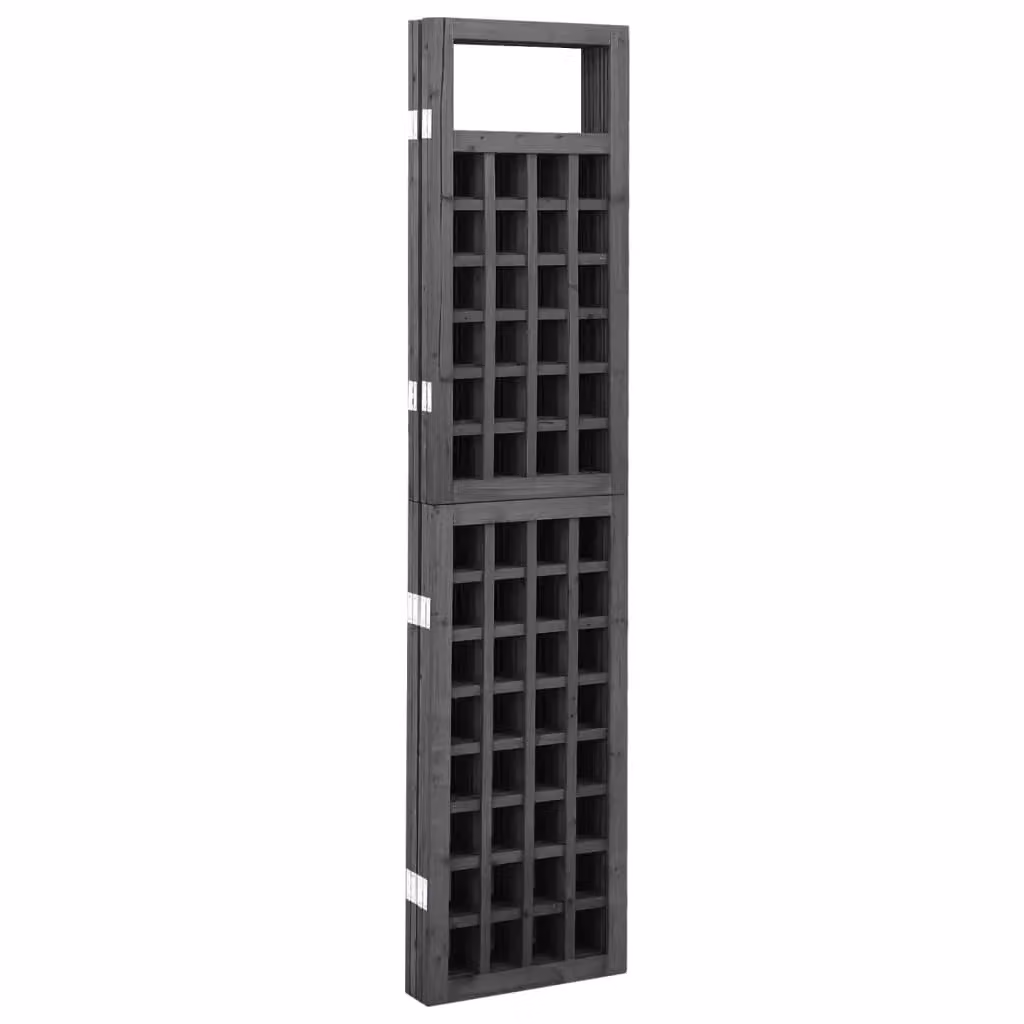 Berkfield Home 3-Panel Trellis Room Divider in Black Solid Wood, W: 121 cm, H: 180 cm – 3