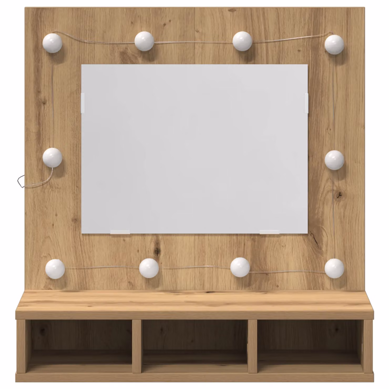 Berkfield Home Artisan Oak Vanity Unit with Mirror in Brown, W/D/H: 60 x 31.5 x 62 cm – 2