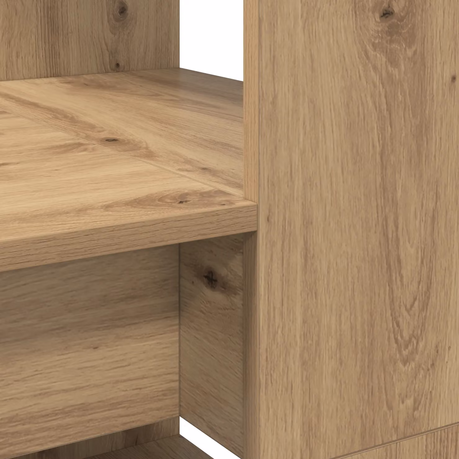 Berkfield Modern Writing Desk in Artisan Oak with Storage, W/D/H: 113 x 54 x 120 cm – 4