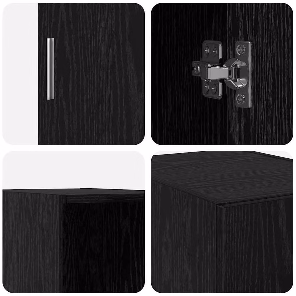 Berkfield Home Black Oak Wall Cabinet W/D/H: 30 x 42.5 x 40 cm – 4
