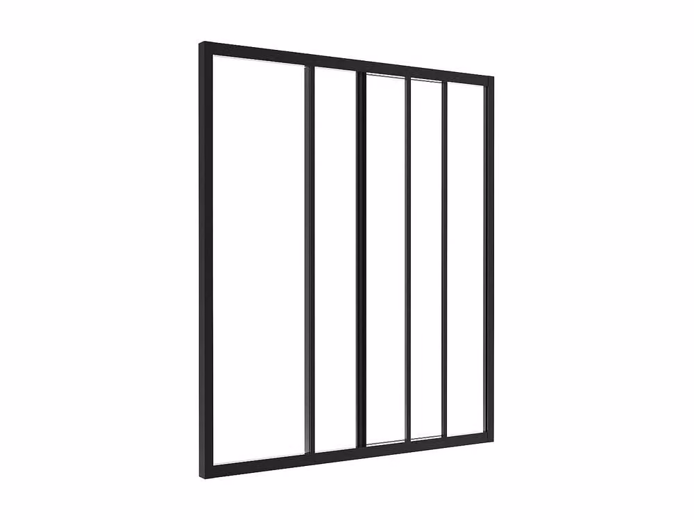 Vente-unique Black Thermolacquered Aluminium and Glass Sliding Partition, W: 90 cm, H: 105 cm – 2