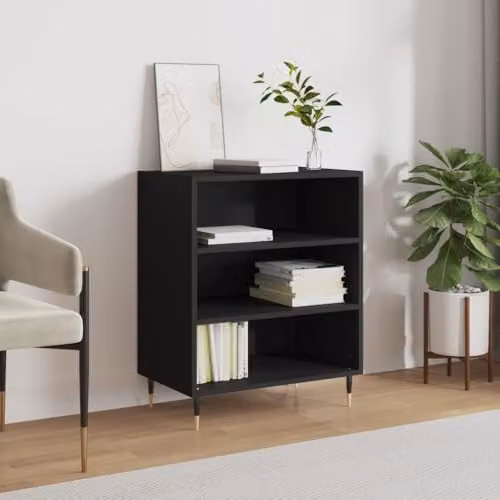 vidaXL Modern Black Sideboard in Engineered Wood and Metal, W/D/H: 57 x 35 x 70 cm – 2