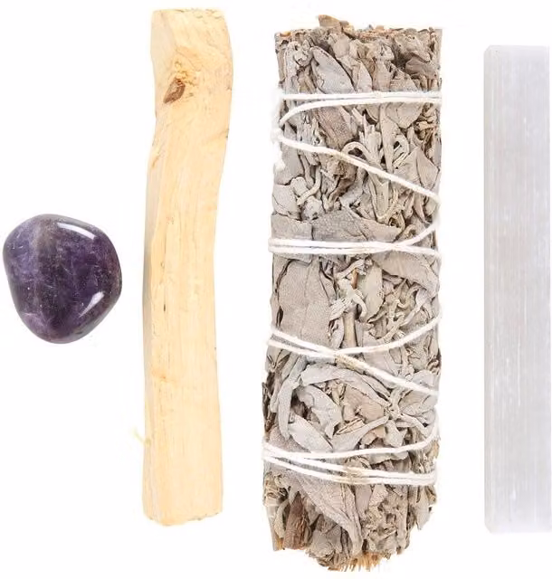 Something Different Amethyst Smudge Kit with Herbs in Purple
