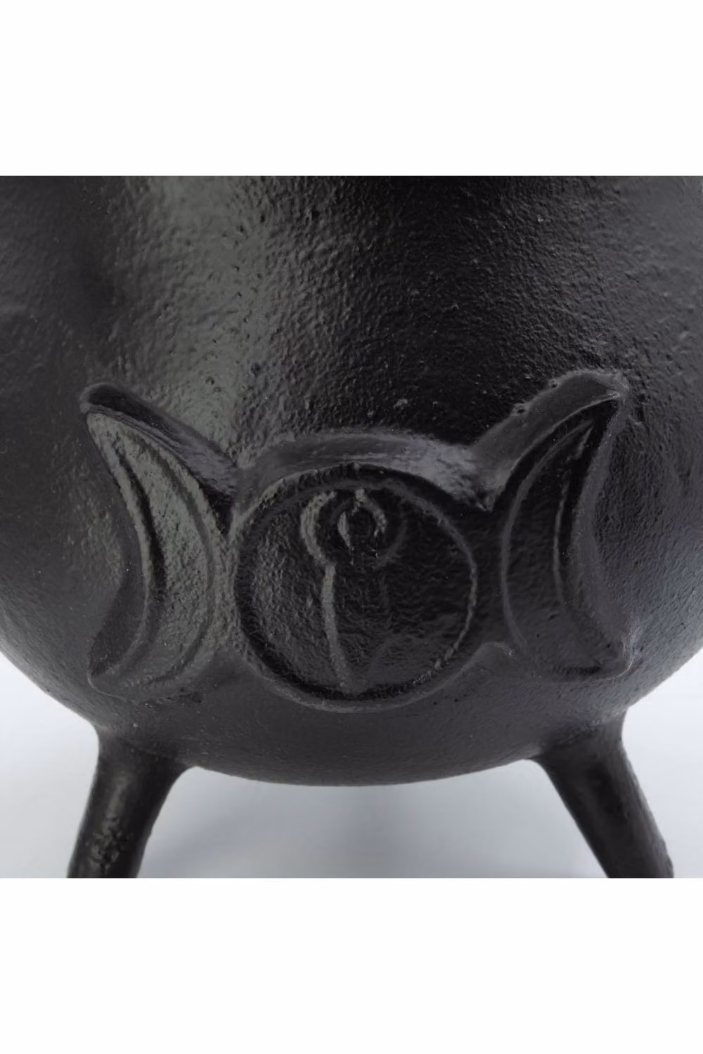 KDMD Extra Huge Triple Moon Cast Iron Cauldron in Black, W/D/H: 23 x 23 x 18 cm – 4