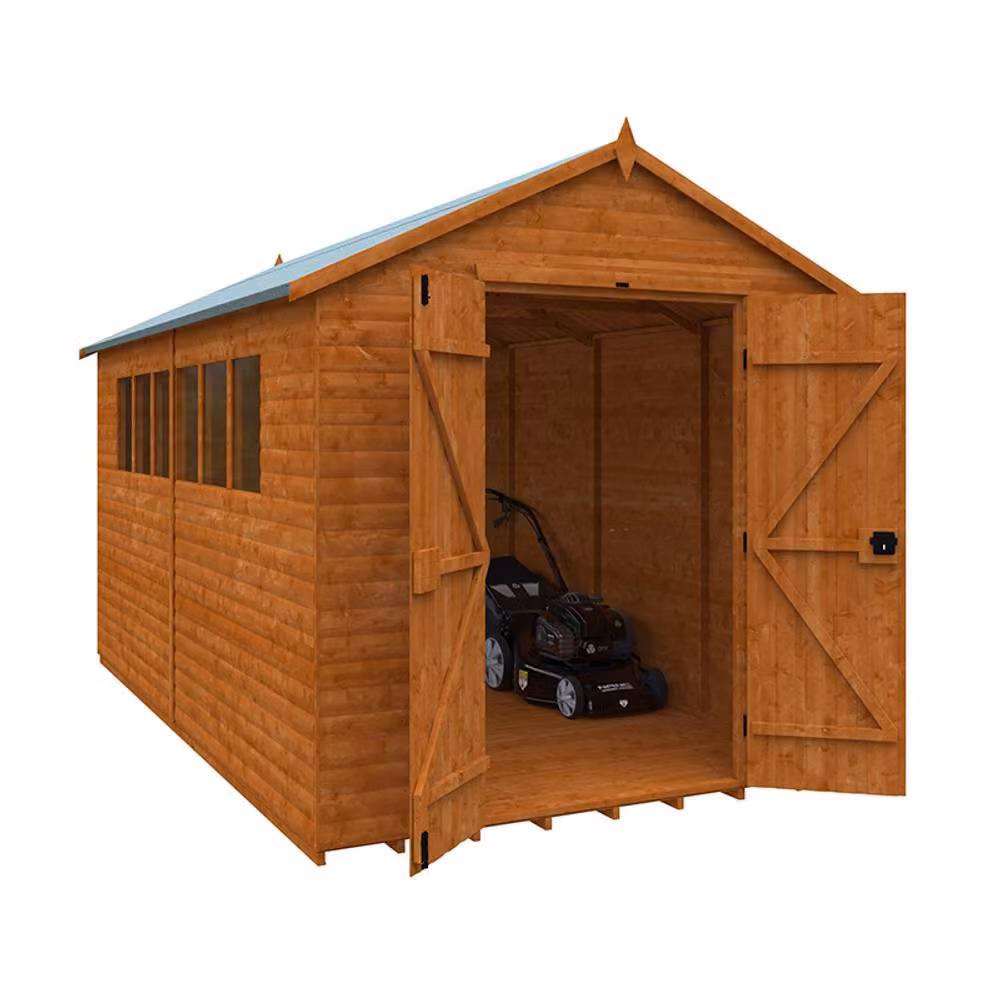Buttercup Farm Loglap Workshop 15mm Shed in Burnt Orange, W235 x D415 x H254.5 cm – 1