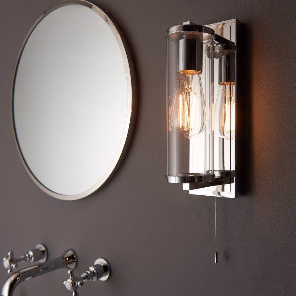 Netlighting COMO Contemporary Glass Wall Lamp in Silver and Transparent – 3
